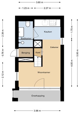 Plattegrond - Langeweg 112-463A, 4511 RN Breskens - FotoXperience-Woningfotografie-Begane grond - 2D_4511RN_112-463B.jpg
